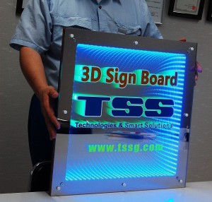 裸眼でも立体的に見える3次元看板