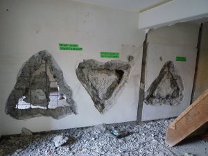 実験が行われた解体現場=南区相模台