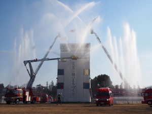 消防出初式が行われた淵野辺公園隣接地（相模原市中央区弥栄）