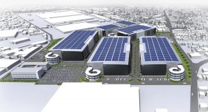 図面の奥が三菱重工業相模原製作所、右側が国道129号