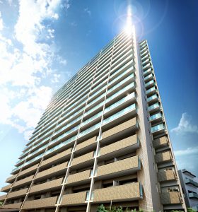 駅前に建設中の「リビオタワー」