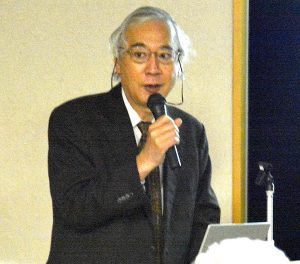 相模原の観光を話す羽田教授