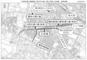 大西大通り線などの位置図